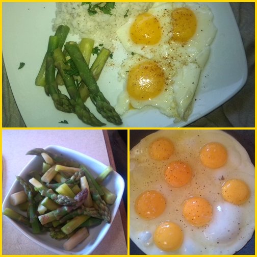 Spárga 7 Spárga tükörtojással párolt rizzsel recept