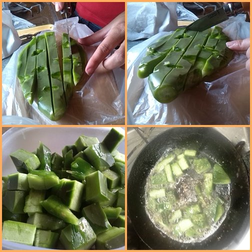 Kaktusz darabolás és főzés