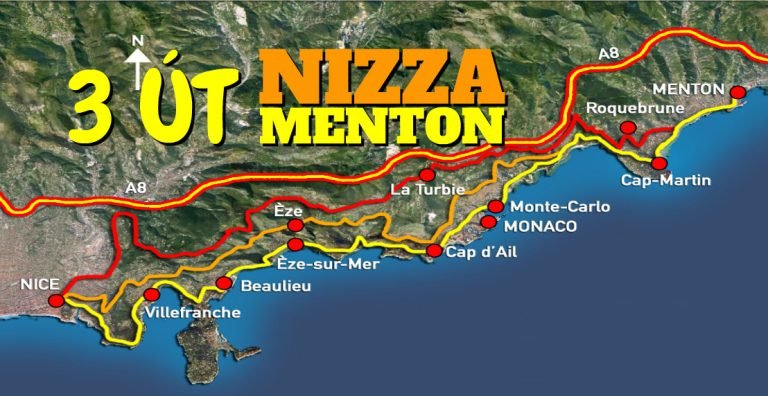 3 út Nizzából Menton-ba – Trois corniches