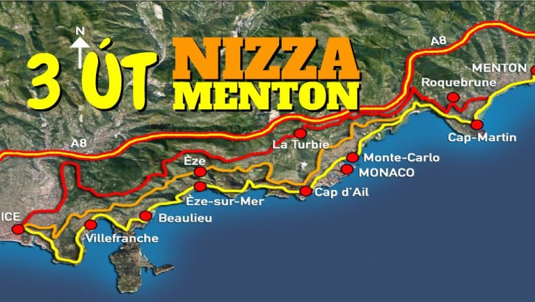3 út Nizzából Menton-ba – Trois corniches